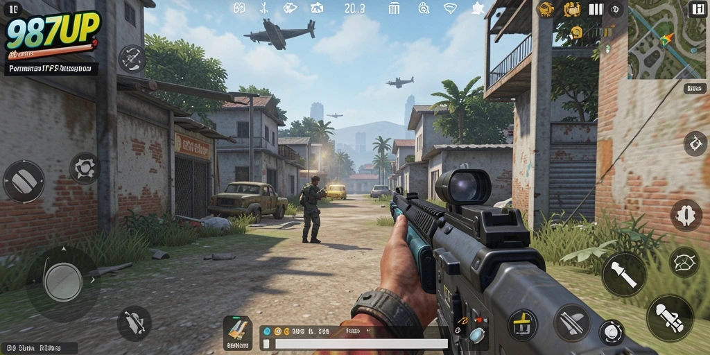 Tampilan mendebarkan gameplay TPS di 987UP.