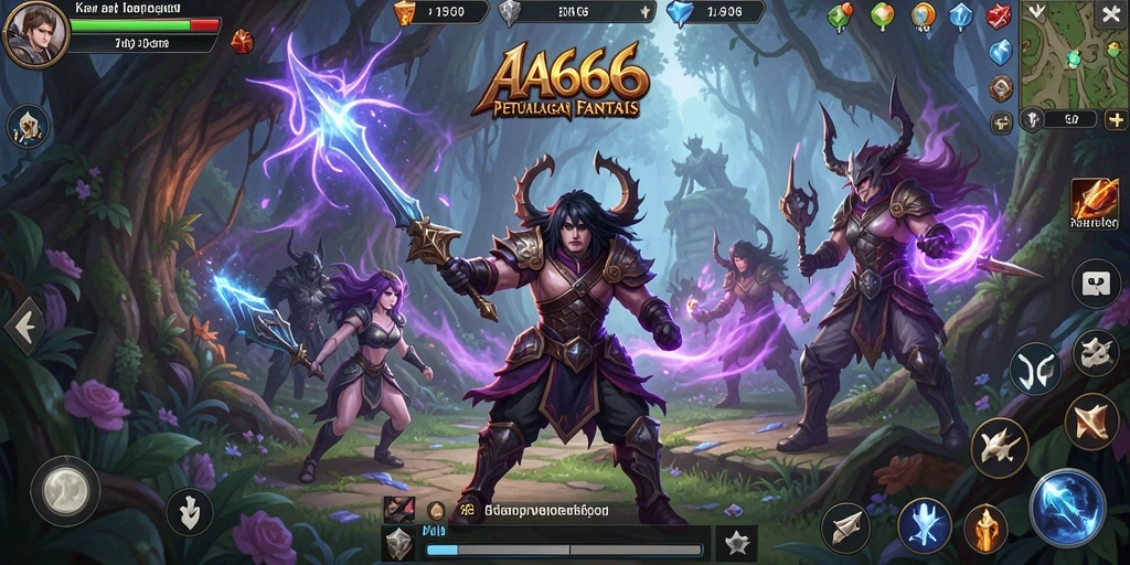 Tampilan aksi mendebarkan dalam game RPG AA666.