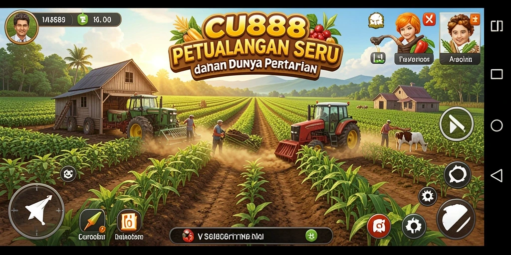Screenshot utama CU888 menampilkan gameplay bertani yang menarik dan interaktif.