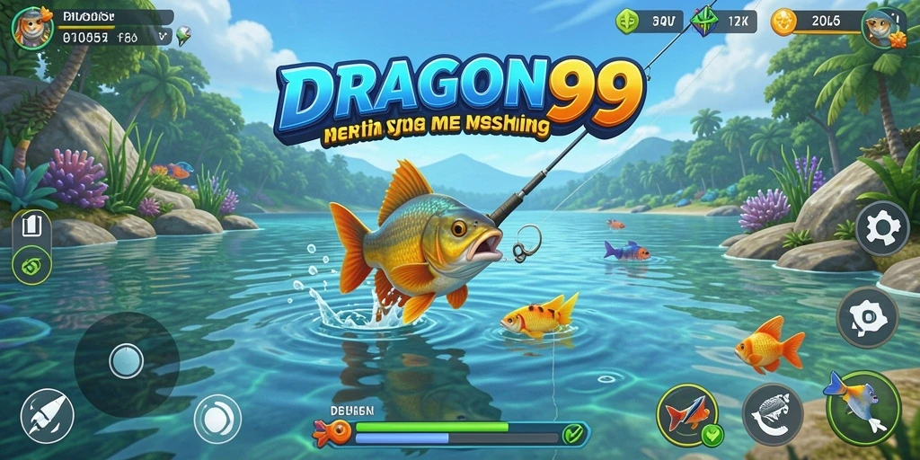 Tampilan gameplay DRAGON99 yang seru dengan aksi memancing yang intens.