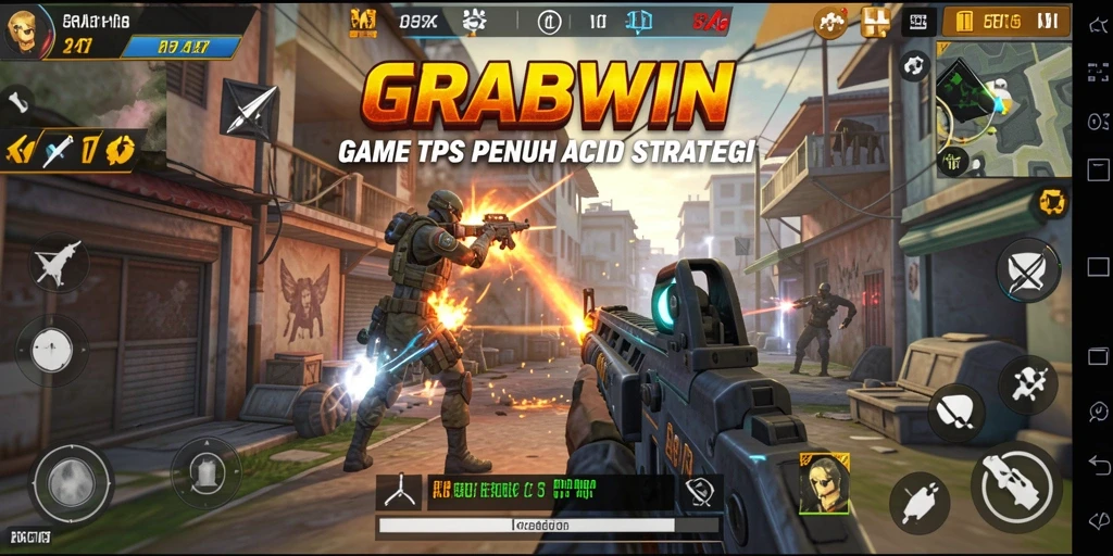 Tampilan gameplay menarik dari GRABWIN dalam aksi TPS.