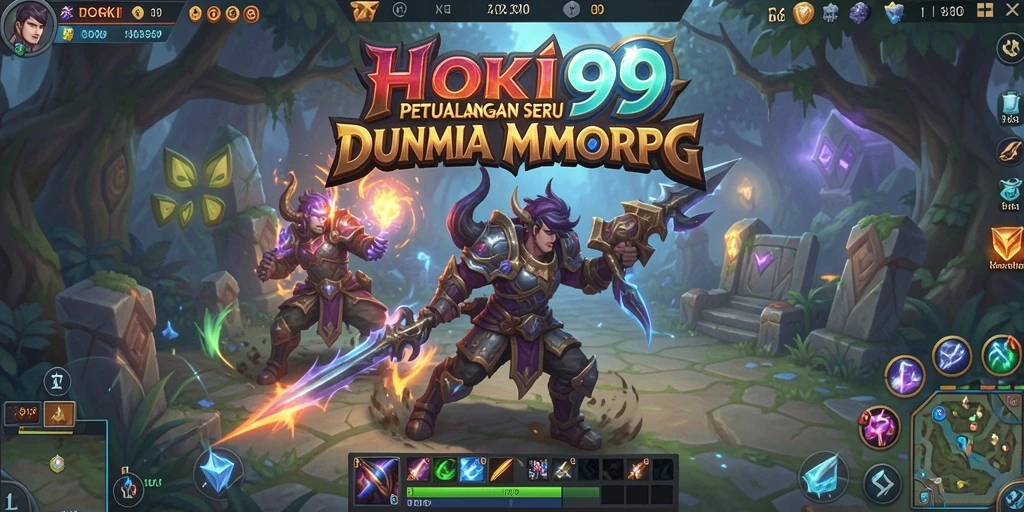 Tampilan gameplay seru HOKI99 dalam dunia MMORPG yang kaya.