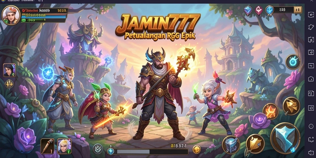 Screenshot gameplay JAMIN777 di dunia RPG yang fantastis.