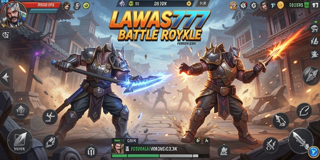 Tangkapan layar gameplay LAWAS777 yang menampilkan aksi Battle Royale yang mendebarkan.