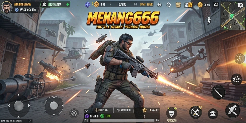 Tampilan aksi seru dari gameplay Battle Royale di MENANG666.