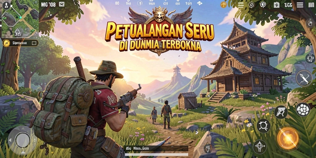 Screenshot MG108 menampilkan petualangan mendebarkan di dunia terbuka.