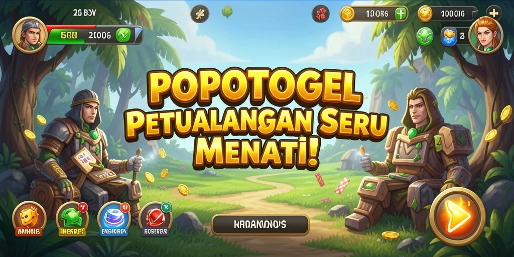 Tangkapan layar gameplay <strong>POPOTOGEL</strong> yang menunjukkan aksi seru petualangan di dunia yang berwarna.